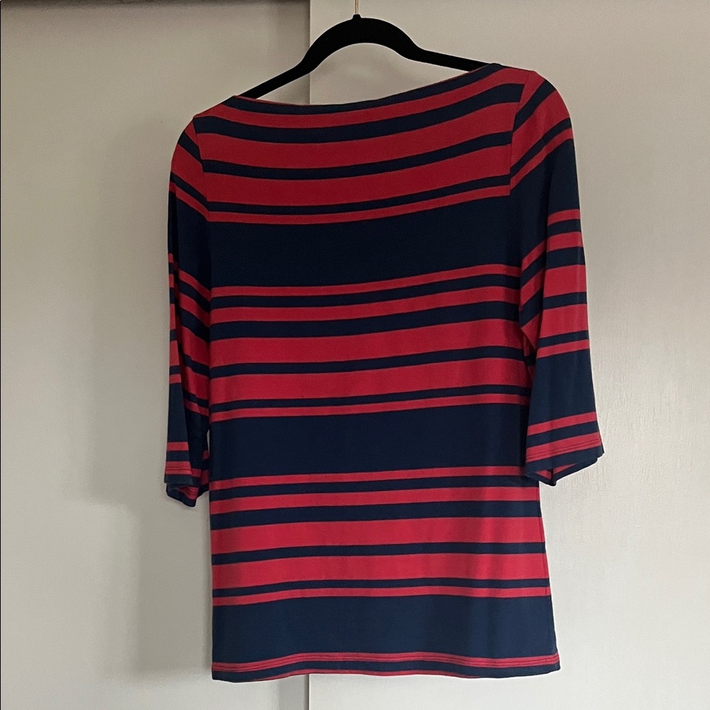 XL | Cynthia Rowley Striped Pink and Navy Top - Picture 5 of 6